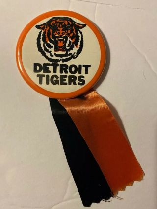 Vintage 1960’s Detroit Tigers Pin W/ribbon