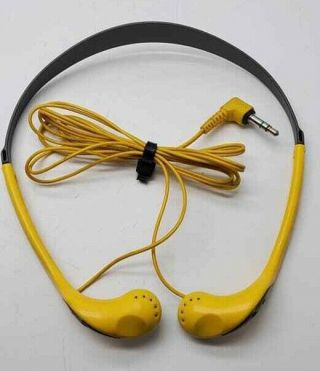 Vintage Sony Mdr - W14 Yellow Sport Walkman Headphones 1u