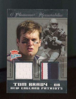 2004 Fleer Platinum Tom Brady 06/50 Game Patch Jersey