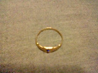 Vintage 10kt Yellow Gold Toe Ring W/ Blue Stone Unique Stamped 10kt