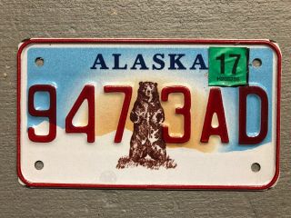 Alaska Motorcycle License Plate Kodiak Bear 947 - 3ad 2017
