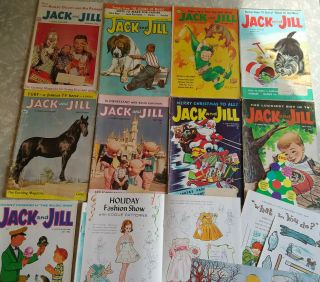 10 Vintage 60s Jack And Jill Magazines / Issues - Halloween Christmas