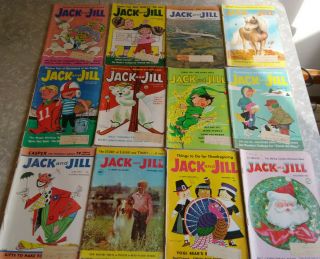 12 Vintage 50s / 60s Jack And Jill Magazines / Issues - Thanksgiving Christmas