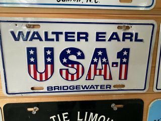Vintage Chevrolet U - S - A - 1 Earl Dealer Bridgewater Booster License Plate Usa1