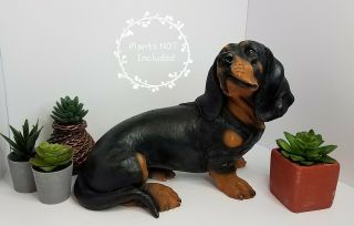 Vintage Dachshund Life Size Figurine Weiner Dog Lover Doxie Resin Garden Statue