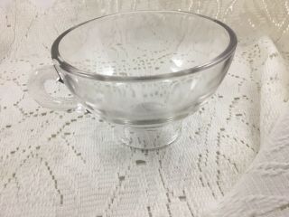 Vintage Funnel Clear Glass Canning Kitchen Handle 4.  25”w X 3”h X 2” Bottom