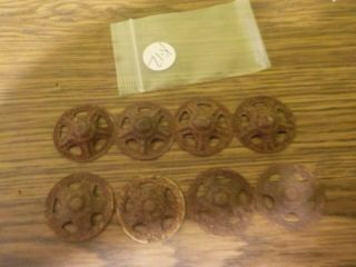 Vintage Tonka Ford Or Dodge Truck Set Of 8 Old Rusty Hub - Cap