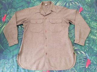 1940s Wwii World War 2 Us Army Wool Uniform Shirt 15 1/2 X33 Medium 40s Vtg Mens