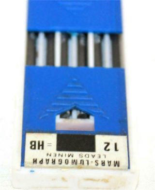 Vintage Staedtler Mars Technico Lumograph Black Hb 12 Mechanical Pencil Refills