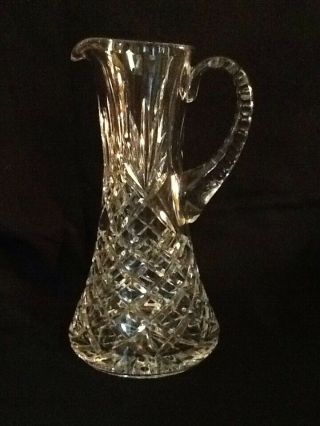 Gorgeous Vintage Cut Crystal Water Pitcher Vase 10 1/4 " H