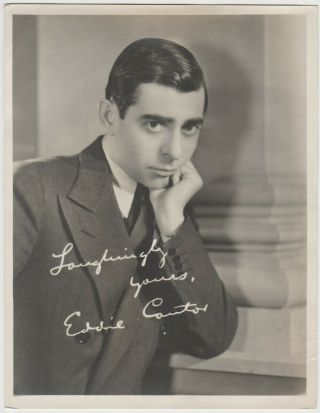 Eddie Cantor Vintage 1930s Large 7x9 Movie Star Fan Photo