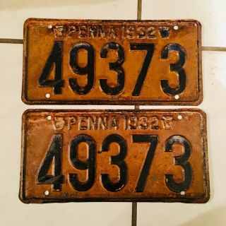 Rare 1932 Pennsylvania License Plates 49373
