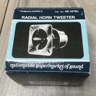 Realistic Radial Horn Tweeter 40 Watt No 40 - 1278 B Box Vtg Radio Shack 8 Ohm