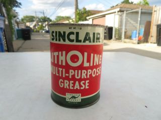 Vintage Sinclair Dino Litholine Multi Purpose Grease 1 Pound Can Tin