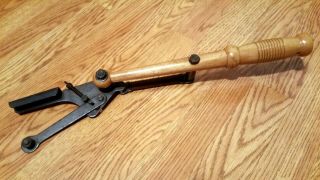 Vintage Hand Trap Thrower Wood Handle Clay Pigeon Skeet Thrower Made In Japan