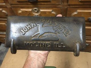 Cast Iron John Deere Hay Mower Antique Horse Drawn Farm Tool Box Lid