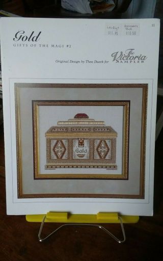 Vtg Cross Stitch Charts Only Victoria Sampler Gifts Of The Magi Gold Christmas