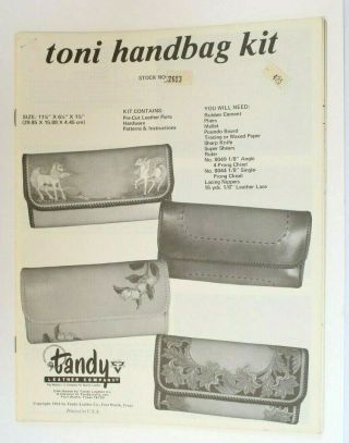 Toni Handbag Kit Leather Pattern 2613 - Vintage Tandy Leather Pattern Only