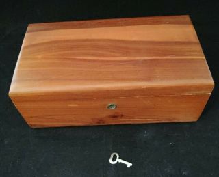 Vtg Miniature Lane Cedar Chest Jewelry Trinket Box W/ Key Fryburg,  Pa Faller 