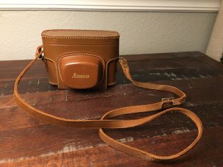 Vintage Agfa Ansco - Brown Leather Camera Case In With Strap