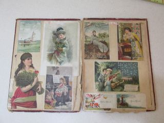 Antique Victorian Scrapbook Album Advertising trading cards Old 11 