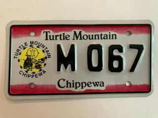 2000s North Dakota Turtle Mountain Chippewa Motorcycle License Plate " Vg "