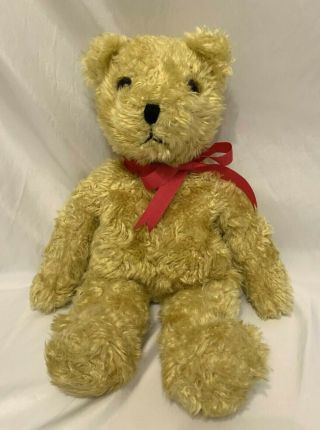 Vintage 1991 Large 17 " Ty Beanie Baby Classic Golden Curly Teddy Bear With Bow