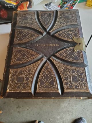 Family Antique Holy Bible C.  1864 By William W Harding.