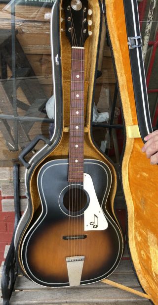 Vintage Truetone Acoustic Guitar 6 String Guitar With Hardshell Case
