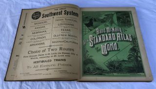 1890 Rand McNally Standard Atlas of the World Antique Maps USA States 2