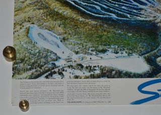 Vintage Stowe VT Ski Resort Travel Poster By HAL SHELTON Map 2