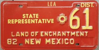 Mexico 1982 State Representative License Plate,  61,  Political,  Government