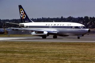 35mm Colour Slide Of Olympic Airways Boeing 737 - 284 Sx - Bcl