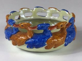 Vintage Lusterware Circle Of Birds Flower Bowl / Candy Dish 5” Wide Japan 3