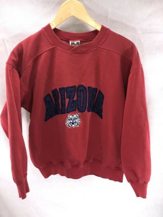 Arizona Wildcats Vintage 90’s Usa Made Crewneck Sweatshirt Red Size Small