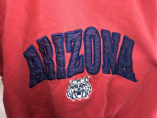 Arizona Wildcats Vintage 90’s USA Made Crewneck Sweatshirt Red Size Small 2