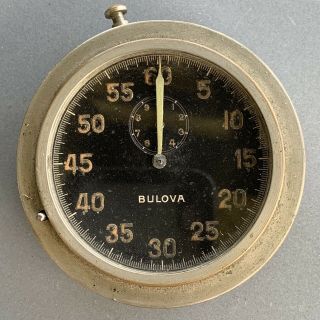 Antique Bulova 18ae Chronograph Ww2 Era Military Timer Us Army Navy Pocket Watch