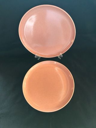 2 Vtg Russel Wright Mid Century Modern Steubenville Coral 10” Dinner Plates