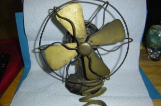 Antique Polar Cub Type G 6 " Brass Blade Electric Fan