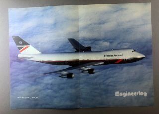British Airways Boeing 747 Airline Poster Ba - April 1987