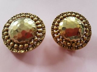 Vintage 80s Chunky Gold Tone Statement Clip Earrings