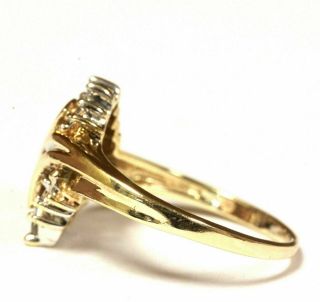 10k yellow gold.  08 ct SI2 H round diamond cluster ring 2.  4g estate vintage 3