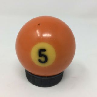 Vintage Bakelite Pool Ball Billiards Number 5 Orange Solid