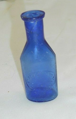Vtg Frank E Morgan Philadelphia Pa Cobalt Blue Druggist Pharmacy Bottle Bimal