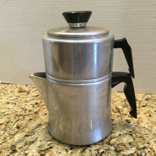 Vintage Mirro Aluminum 4 - Cup Camping Stovetop Drip Coffee Pot M - 0824 Dripolator