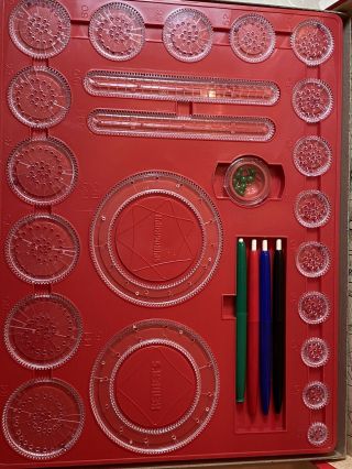 Vintage 1967 Kenner Spirograph 401 100 Complete Pens Pins Paper Wheels Instruct 3