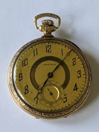 Antique 14k Gold Filled Waltham Pocket Watch