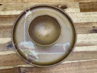 Vintage Rob Allsop Studio Pottery Chip And Dip Platter Appetiser Bowl