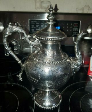 Meriden Britannia 1835 Series 1800s Silver - plated Tea Coffee Server Pot Antique 2