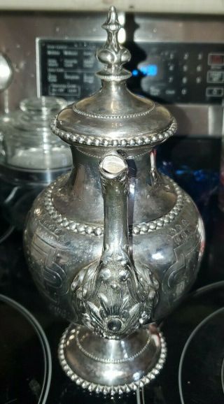 Meriden Britannia 1835 Series 1800s Silver - plated Tea Coffee Server Pot Antique 3